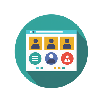 hr software colored flat icon against transparent background png