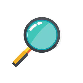 magnifier colored flat icon against transparent background generated by Ai png
