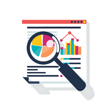 Marketing research icon against transparent background generated by Ai png
