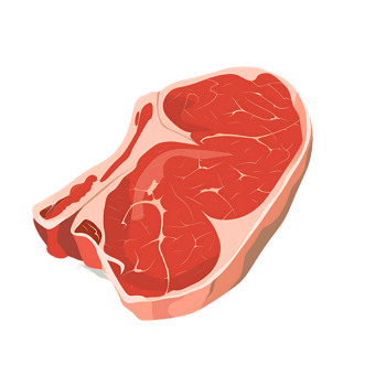 Meat icon against transparent background generated by Ai png