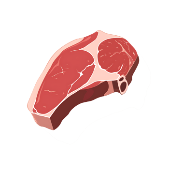 Meat icon against transparent background generated by Ai png