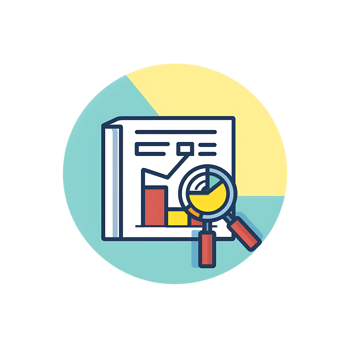 Marketing research icon against transparent background generated by Ai png