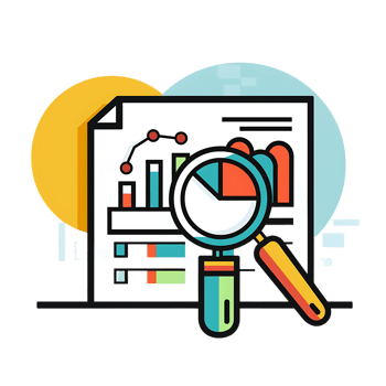 Marketing research icon against transparent background generated by Ai png