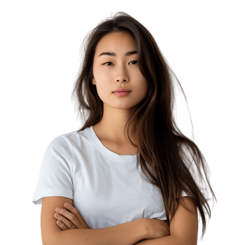 Portrait of young asian woman posing against transparent background png