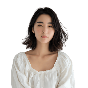 Portrait of young asian woman posing against transparent background png