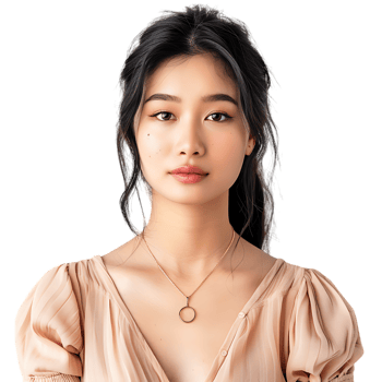 Portrait of young asian woman posing against transparent background png