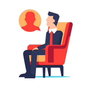 Psychologist icon against transparent background png