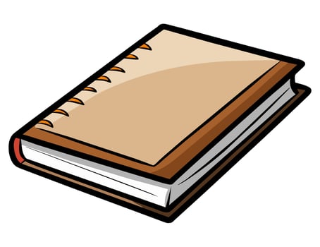 Hand drawn sketchbook or notebook. School and office supplies. Cartoon style illustration. vector