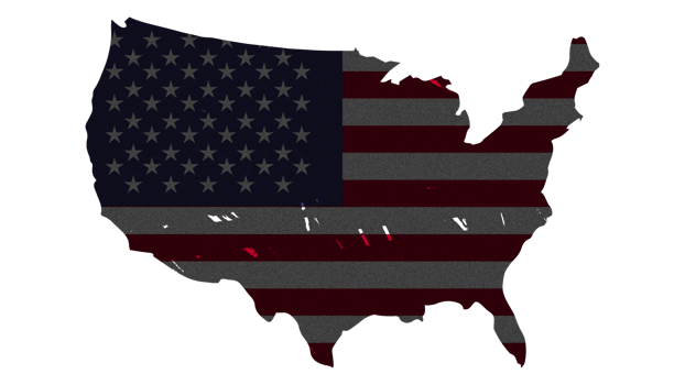 Grunge Textured USA Flag With Map on Transparent Background png