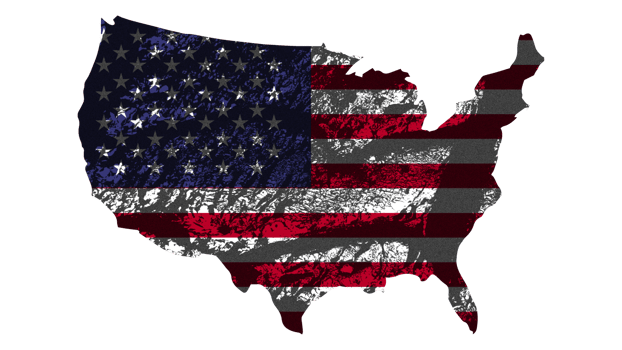 Grunge Textured USA Flag With Map on Transparent Background png