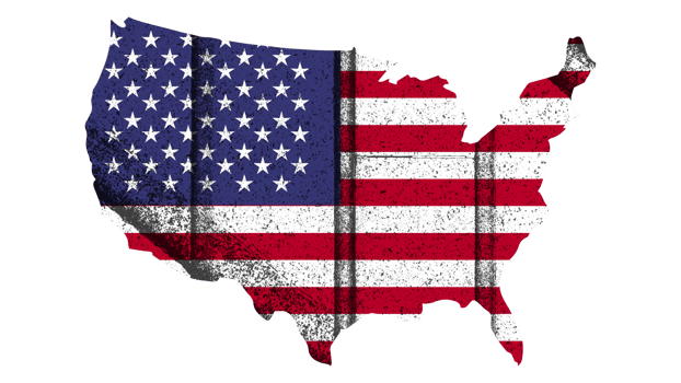 Grunge Textured USA Flag With Map on Transparent Background png
