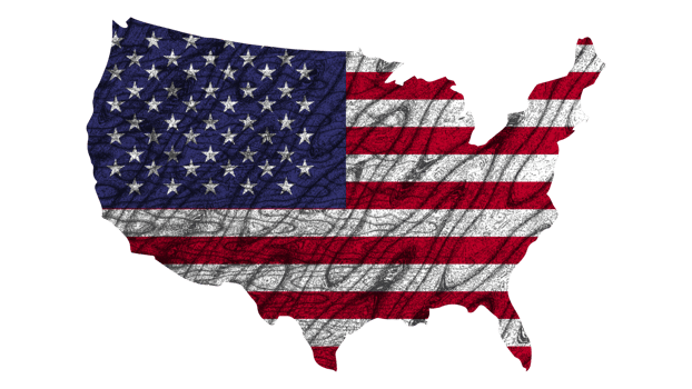 Grunge Textured USA Flag With Map on Transparent Background png