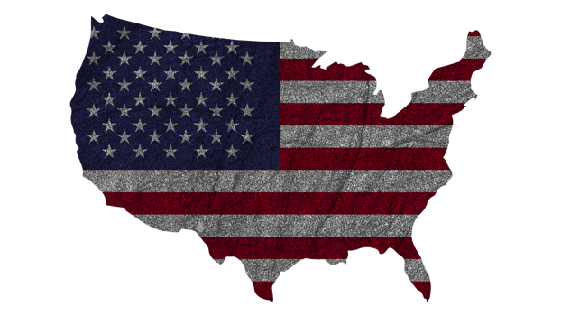 Grunge Textured USA Flag With Map on Transparent Background png