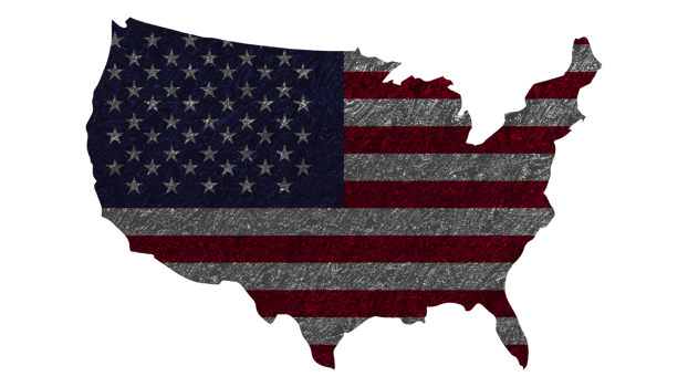 Grunge Textured USA Flag With Map on Transparent Background png