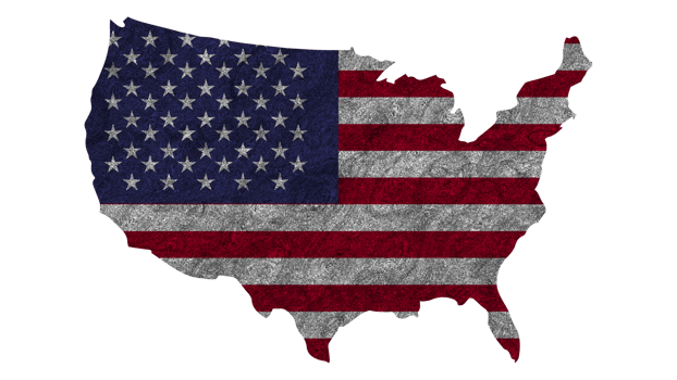 Grunge Textured USA Flag With Map on Transparent Background png