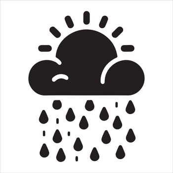Clouds Silhouette Isolated. Weather icons. Silhouette, rain, clouds, sun, snow, cold, heat weather icons vector