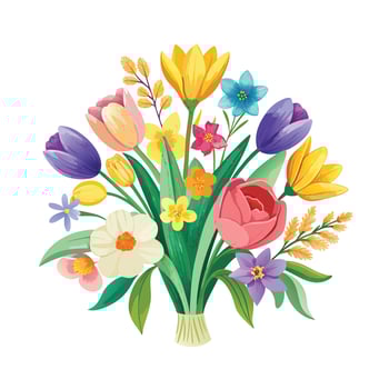 Beautiful Flowers Watercolor Florals Illustration vector