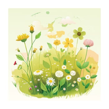 Beautiful Flowers Watercolor Florals Illustration vector