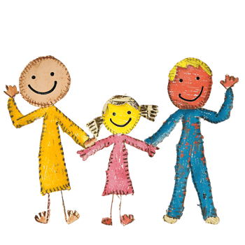 Stick figure family holding hands against transparent background png