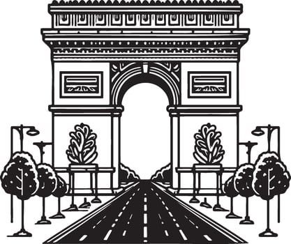 Arc de Triomphe Illustration. vector
