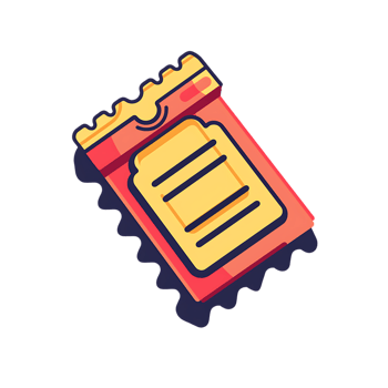 Ticket icon against transparent background png
