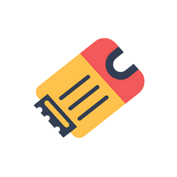 Ticket icon against transparent background generated by Ai png