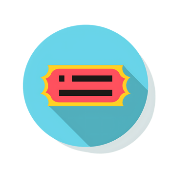 Ticket icon against transparent background generated by Ai png