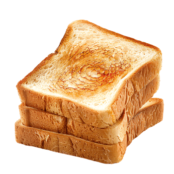 Toast bread against transparent background generated by Ai png