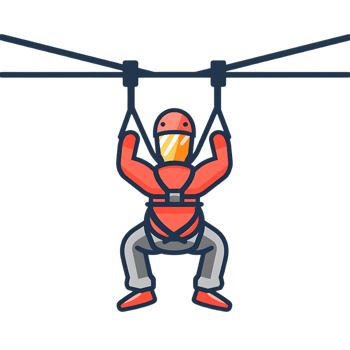zip line icon against transparent background generated by Ai png
