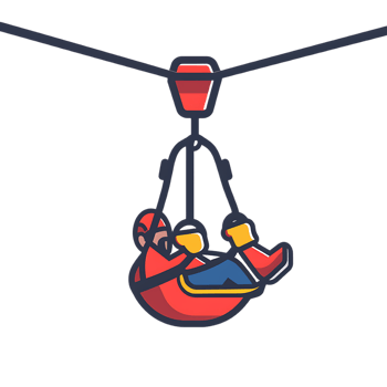 zip line icon against transparent background generated by Ai png