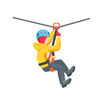 zip line icon against transparent background generated by Ai png