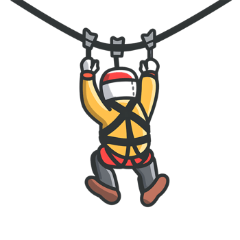 zip line icon against transparent background generated by Ai png
