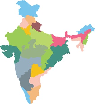 map india flat design vector