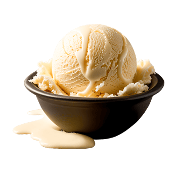 Scoops of vanilla and chocolate ice cream in bowl png
