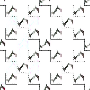 Cryptocurrency Trading Candlestick Chart colored seamless pattern vector