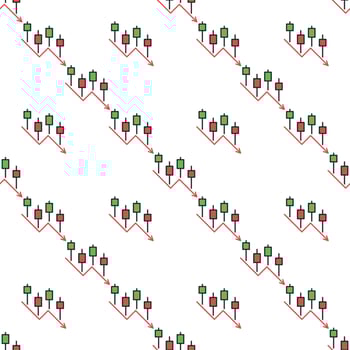 Online Crypto Trading Candlestick Chart colored seamless pattern vector