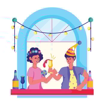 Flat style illustration of birthday surprise vector