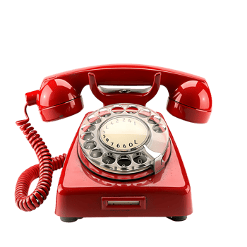 Isolated Red vintage phone on transparent background png