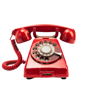 Isolated Red vintage phone on transparent background png