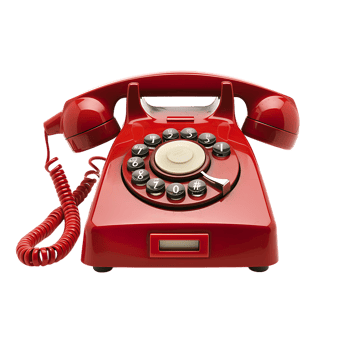 Isolated Red vintage phone on transparent background png