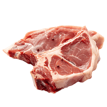 isolated Raw pork meat with bone over transparent background png
