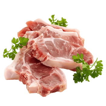 isolated Raw pork meat with bone over transparent background png