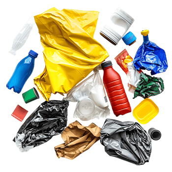 Isolated rubbish household supplies for waste throw over transparent background png