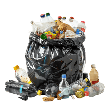 Isolated rubbish household supplies for waste throw over transparent background png