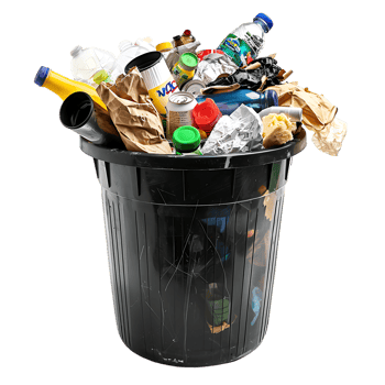 Isolated rubbish household supplies for waste throw over transparent background png