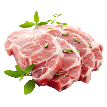 isolated Raw pork meat with bone over transparent background png