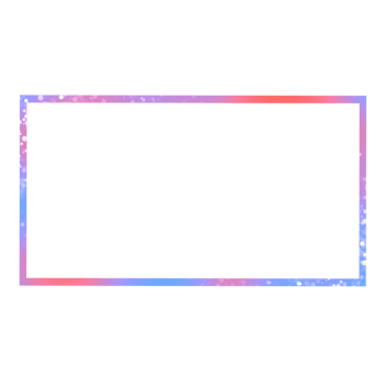 A glittery rectangle frame with blue and red colors on a transparent background png