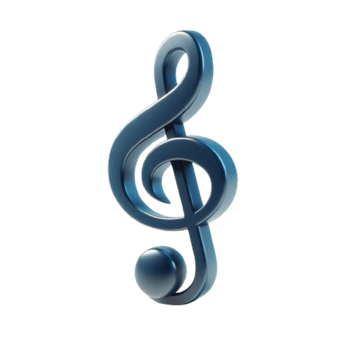 Realistic 3D musical note on a transparent background png