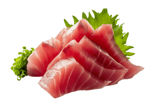 Fresh Sashimi Tuna on Black Background png