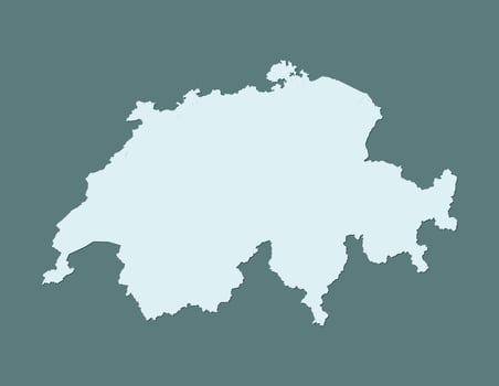 Blue color Switzerland map with shadow on dark background illustration vector